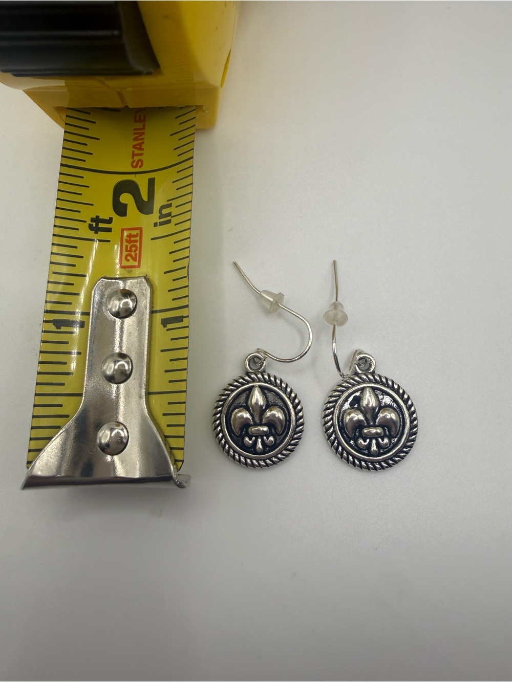Silver Fleur-de-Lis Dangle Earrings - Women Jewelry